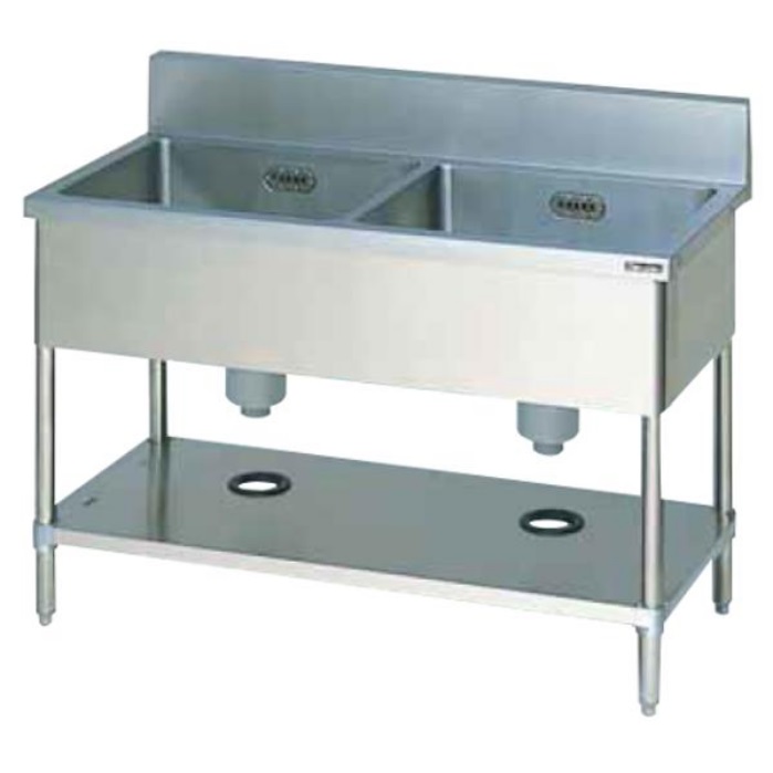 二槽シンク BS2-096（バックガードあり） - 業務用食器洗浄機と洗剤の販売、メンテナンスはお任せください