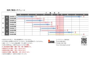 洗剤の納品スケジュール変更について。